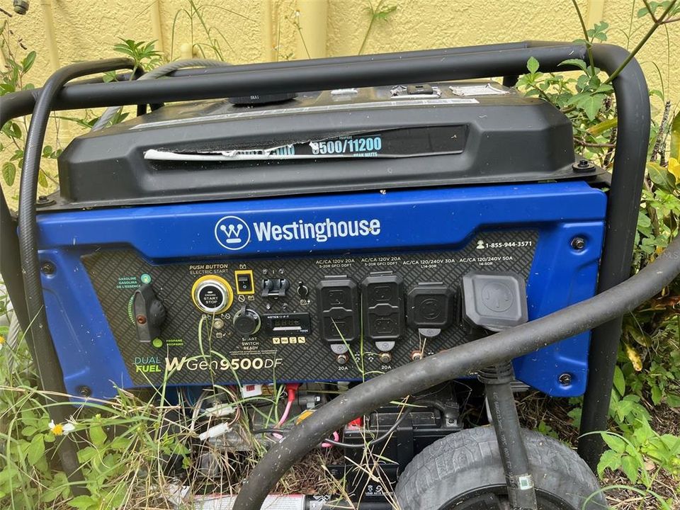 Dual fuel generator wired into the house.