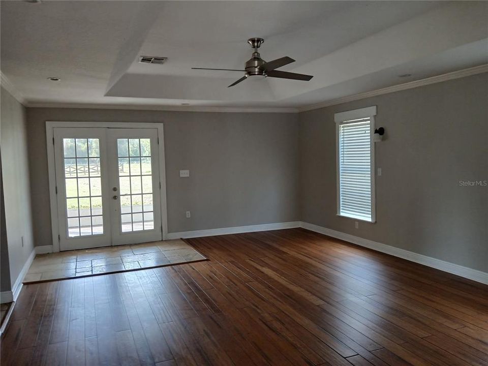 Master Bedroom, french doors leading outside