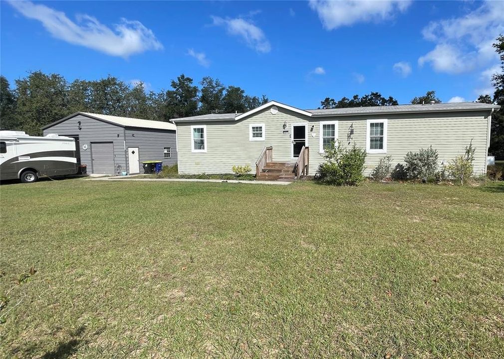 Front of house and Detached garage