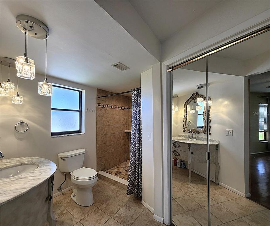 Master Bath includes walk-in closet and walk-in shower