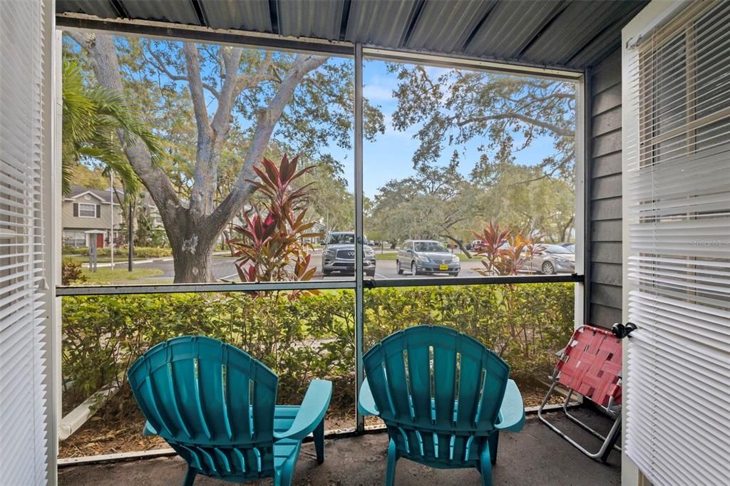 French Doors open to Screened & Covered Patio