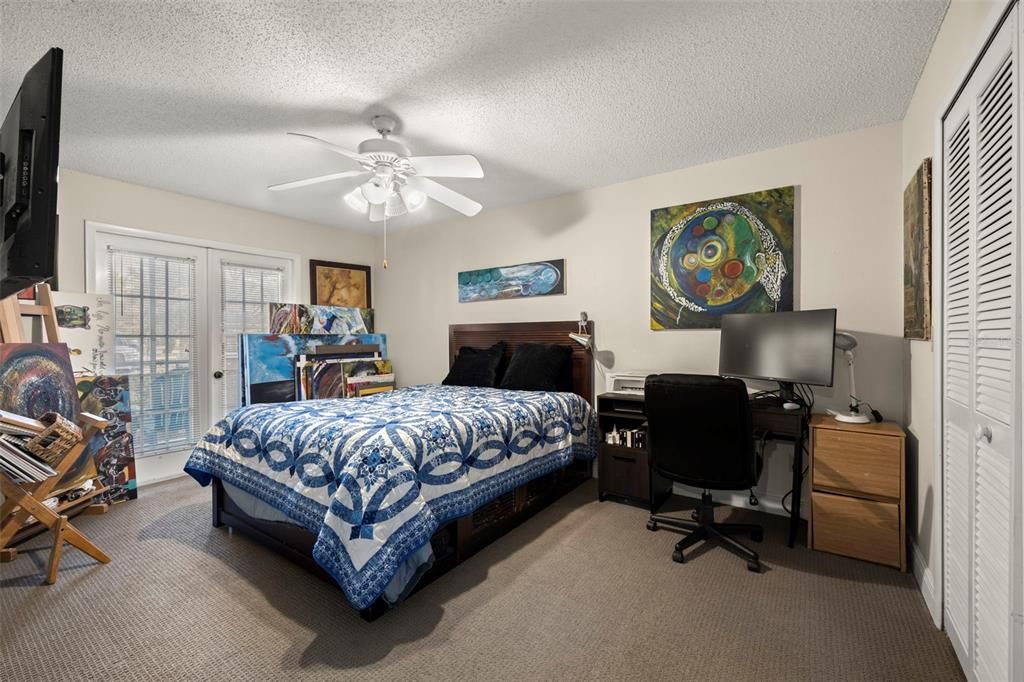 Primary Bedroom with French Doors to Patio