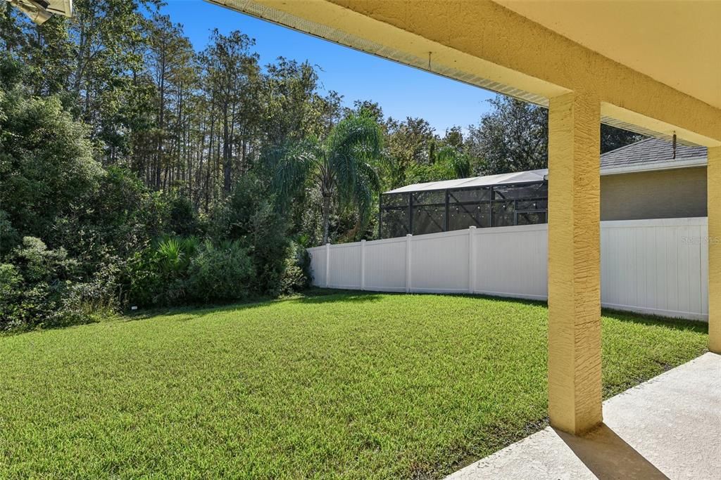 Covered Lanai with Private Backyard backing to Conservation