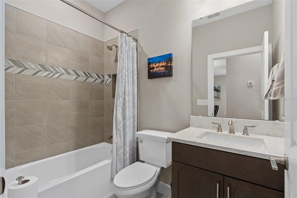 Bathroom 2 is adjacent to Bedroom 2 for the convenience of your guests.