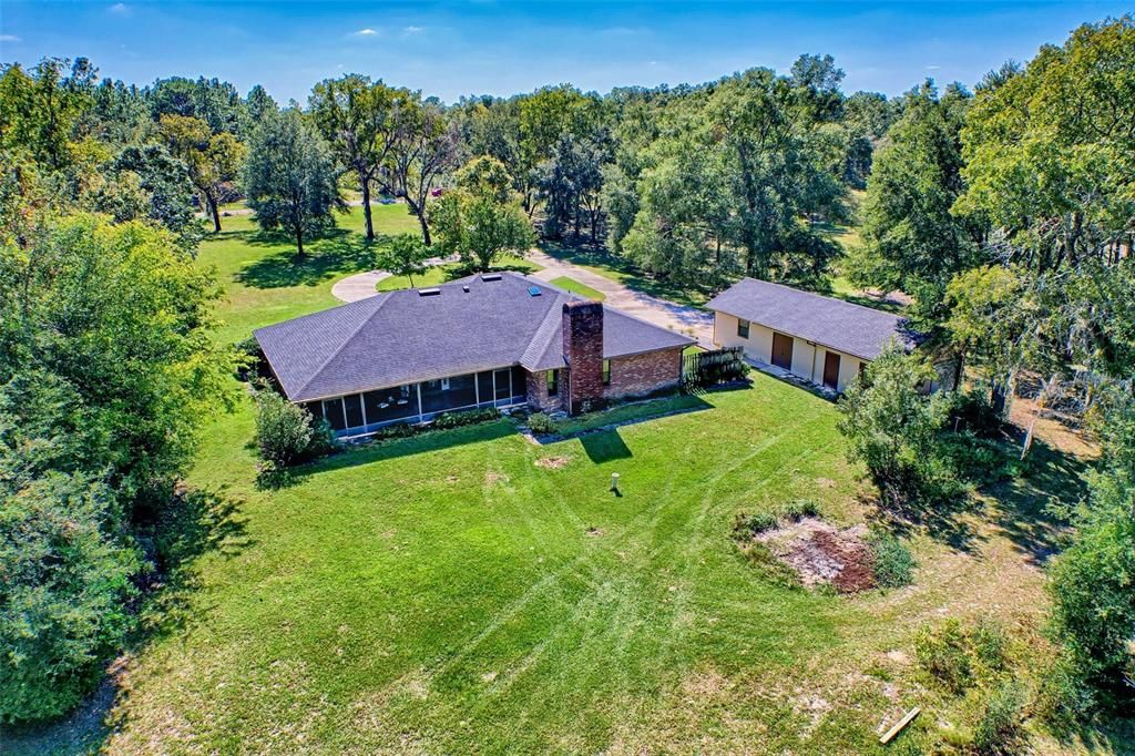 back of home aerial view