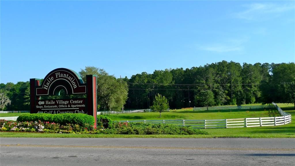 Haile Plantation main entrance & equestrian facility