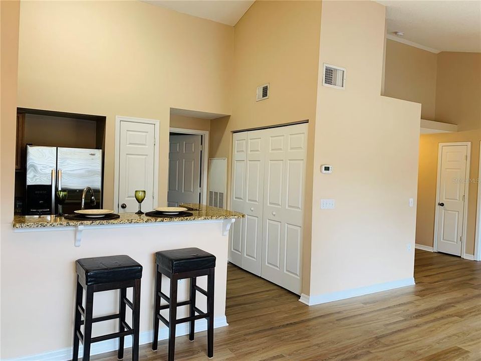 Laundry closet off of kitchen