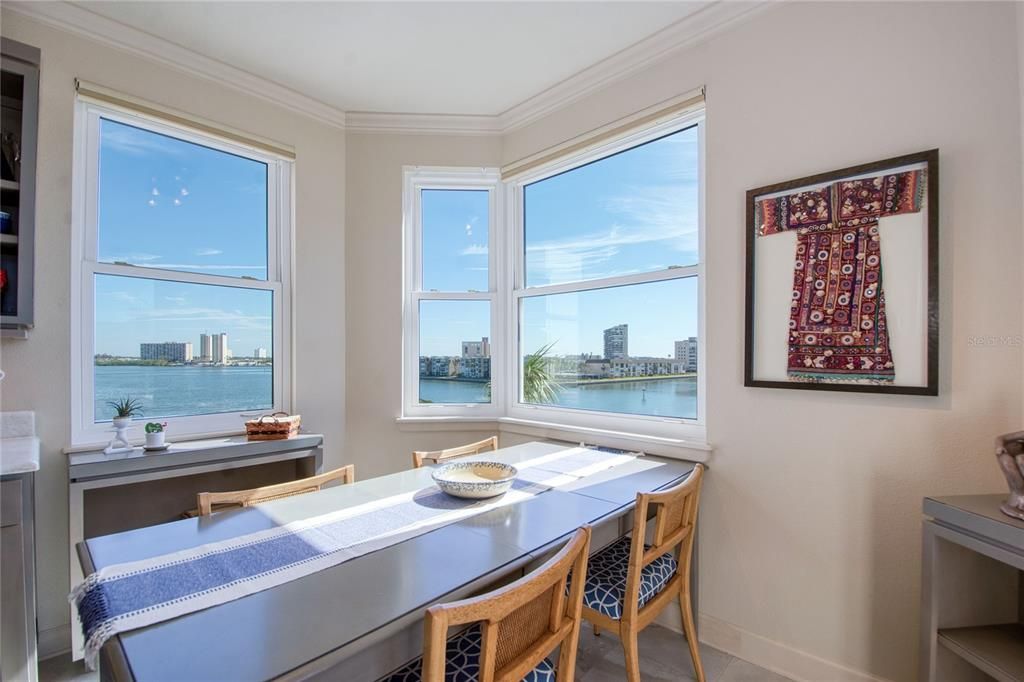 Lots of windows for view and light in kitchen