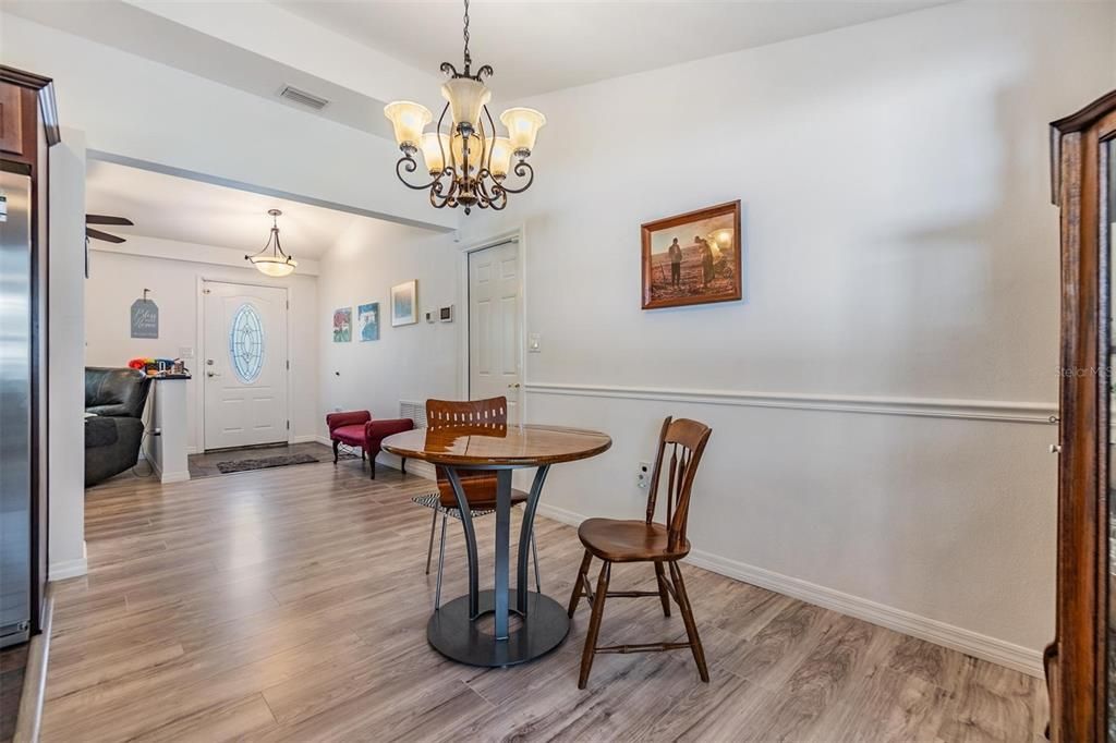 Dining room looking toward front door