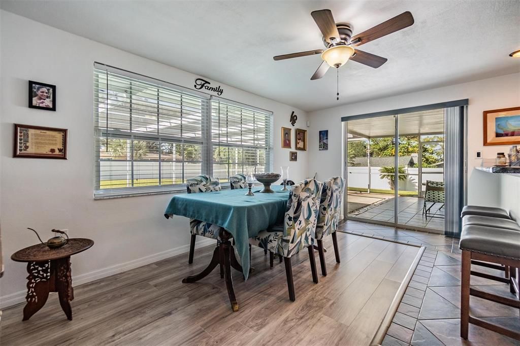 Another eating area off kitchen overlooking Eating area overlooking pool