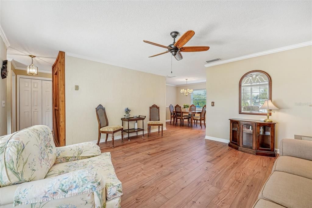 Family room next to the dining room