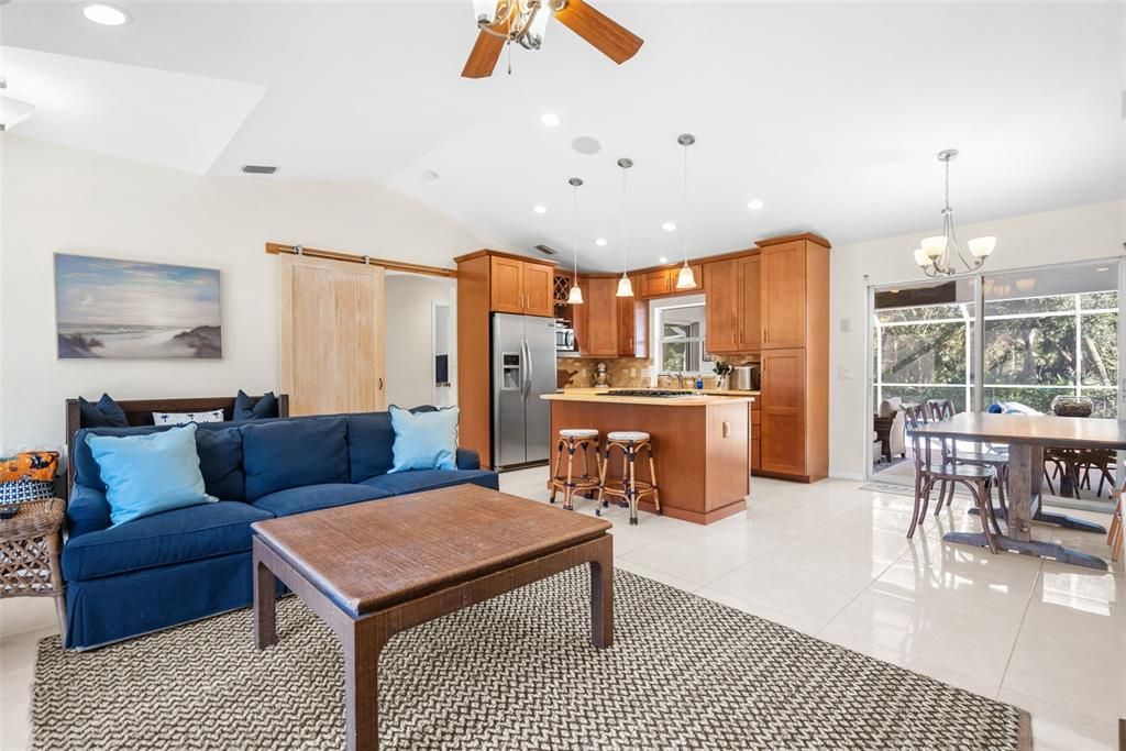 Living room, kitchen, diining area