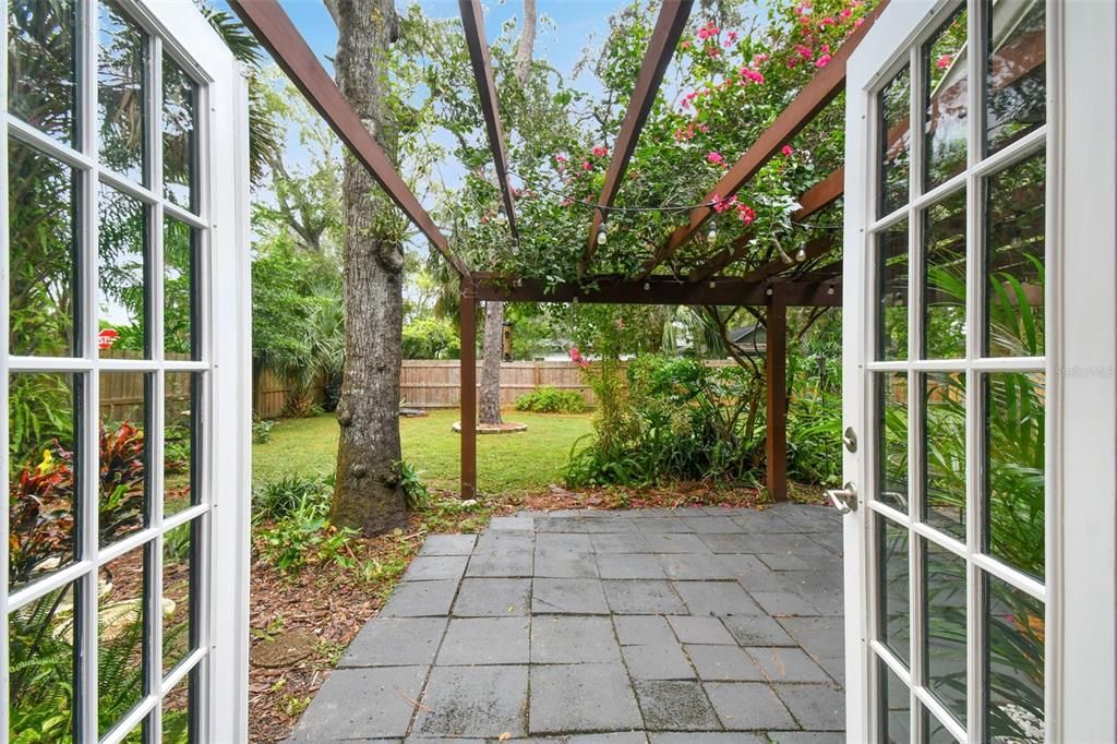 French Doors off of kitchen