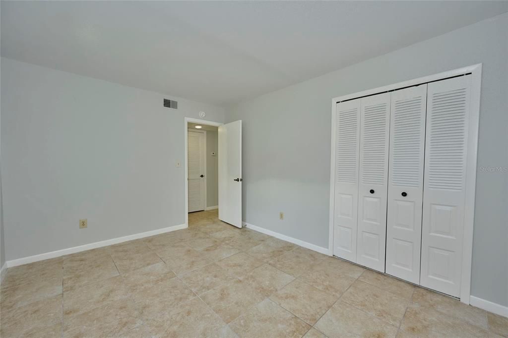 Built-in closet in the guest bedroom