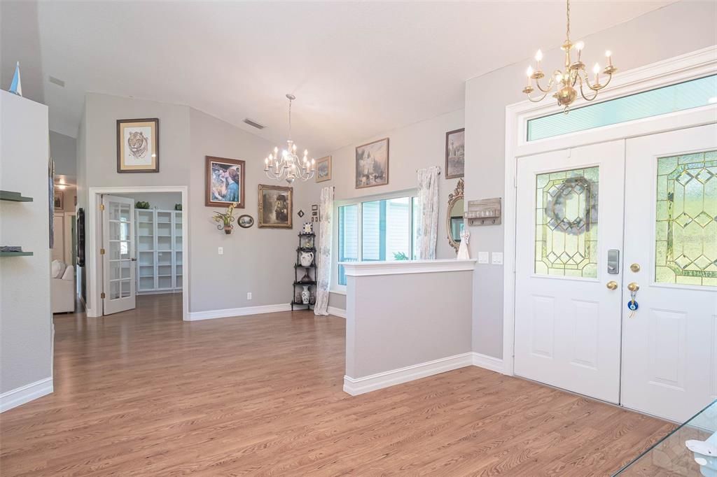 double door, grand entryway to main home.