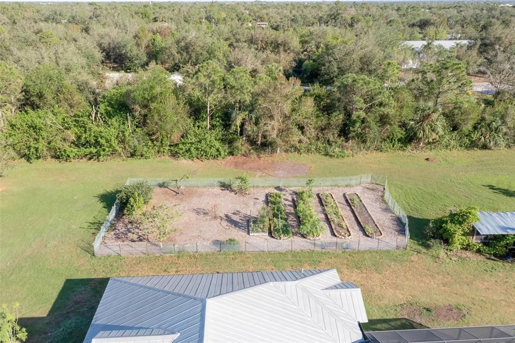 large private garden with electric fencing