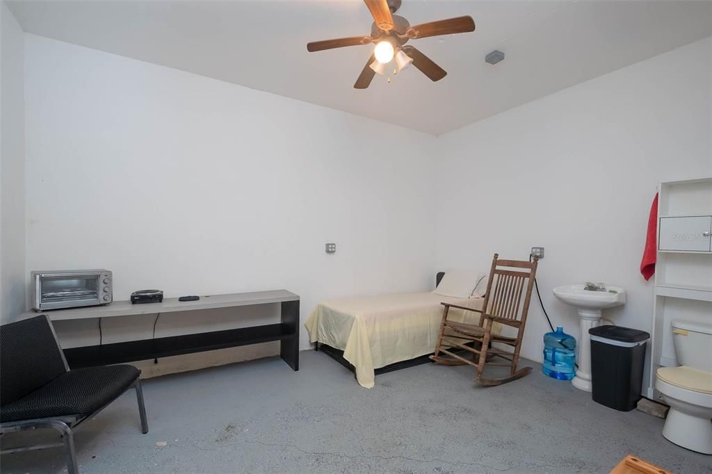 Storm shelter/saferoom in detached garage.