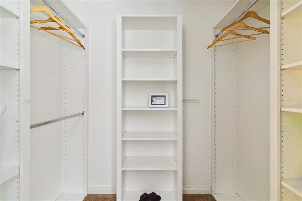 Primary Bedroom walk in closet.