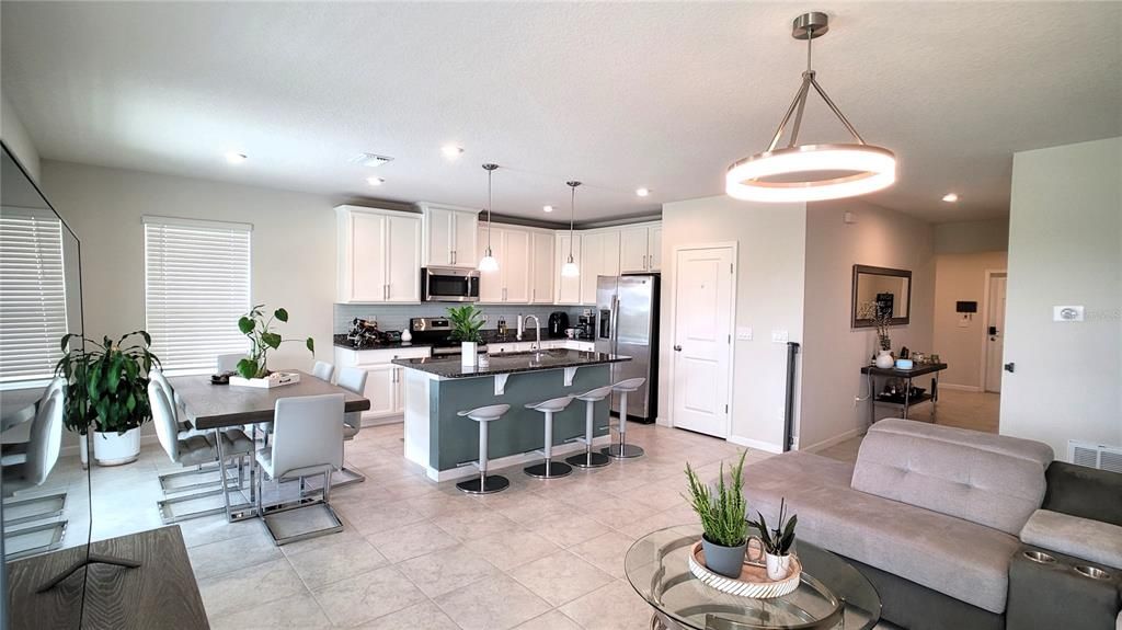 Livingroom  and kitchen dining room view