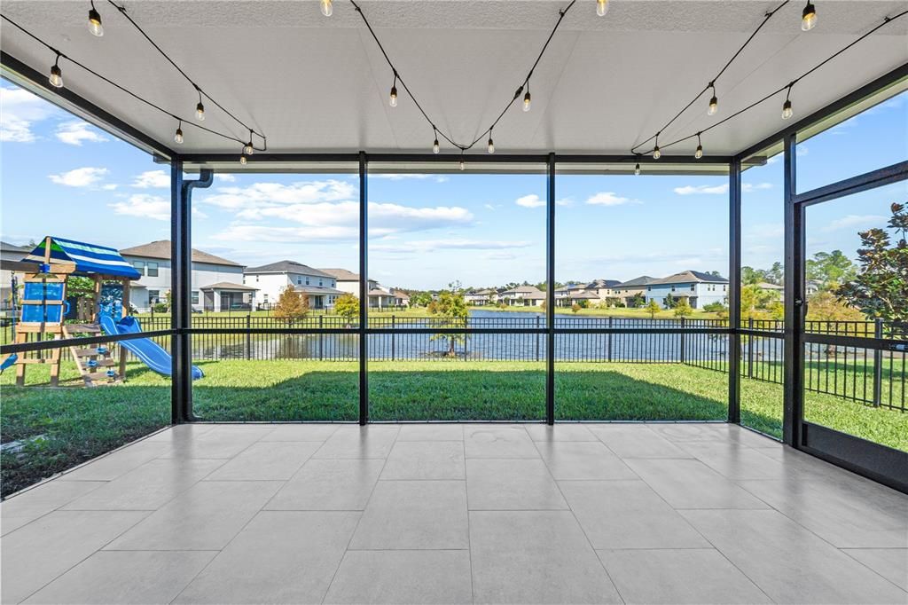 Screened in Patio with Pond View