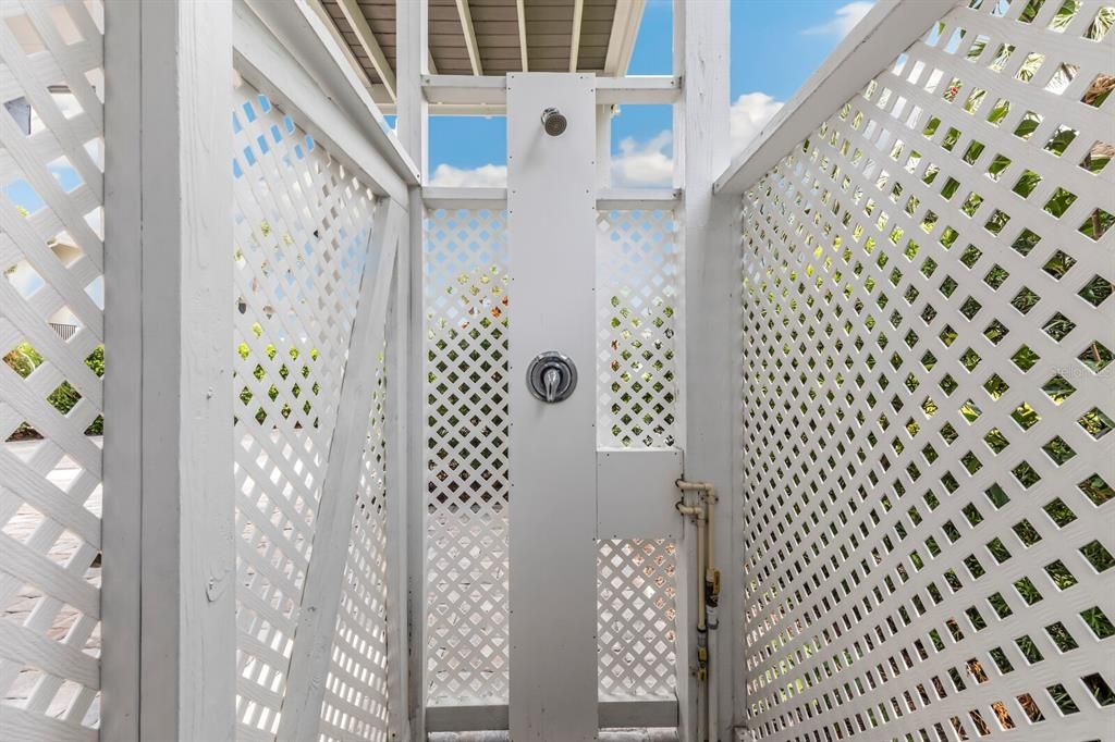 Interior of outdoor shower