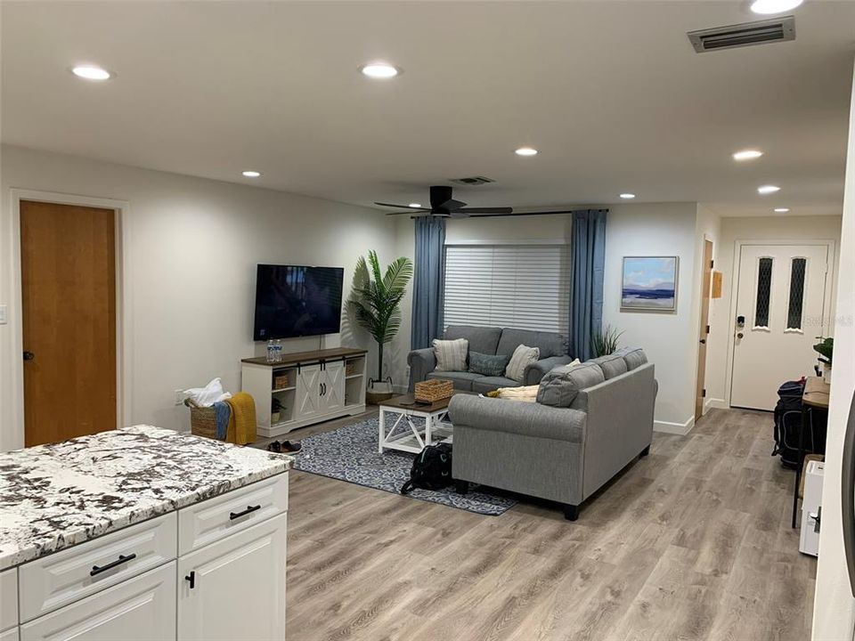 View of Living Room and front entry