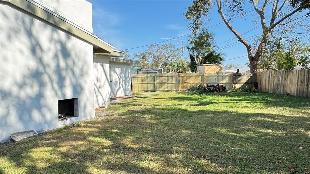 Expansive backyard, fenced.