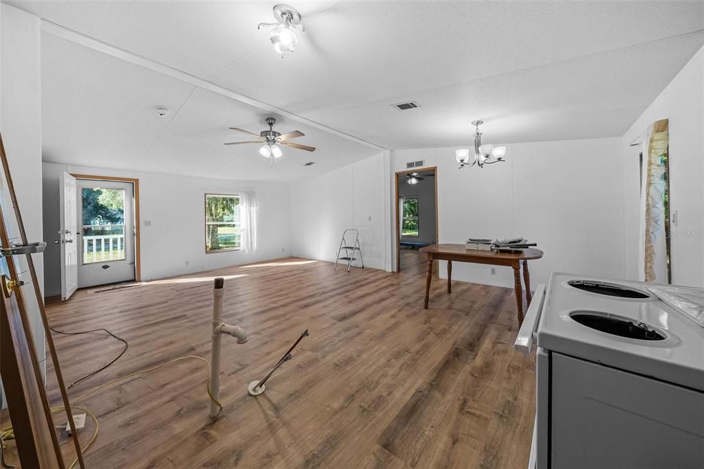 Kitchen looking at livingroom