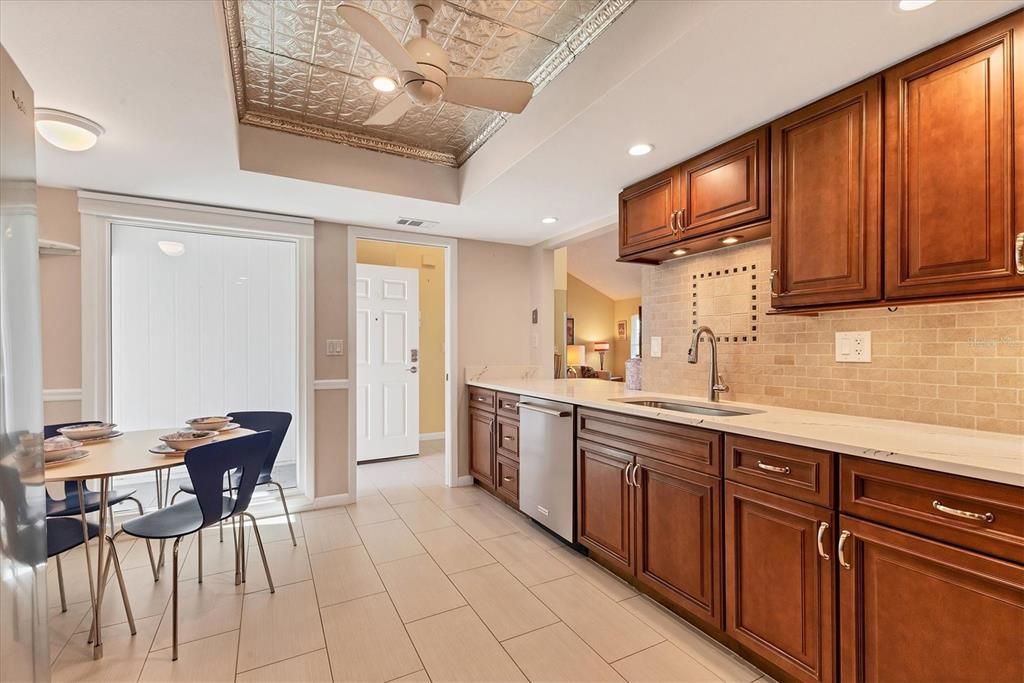 Kitchen W/large, bright non-opening window for natural light