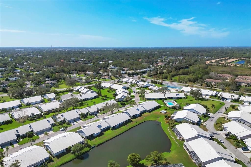 Aerial pond view southwest