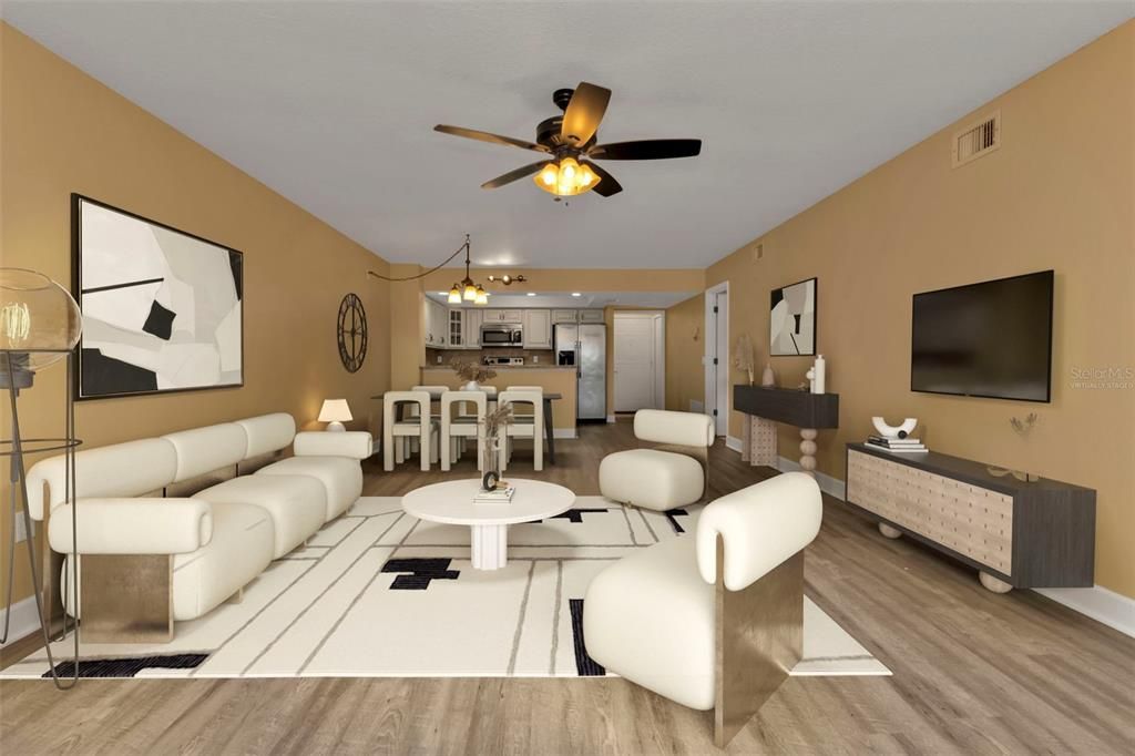 Virtually Staged Living Room