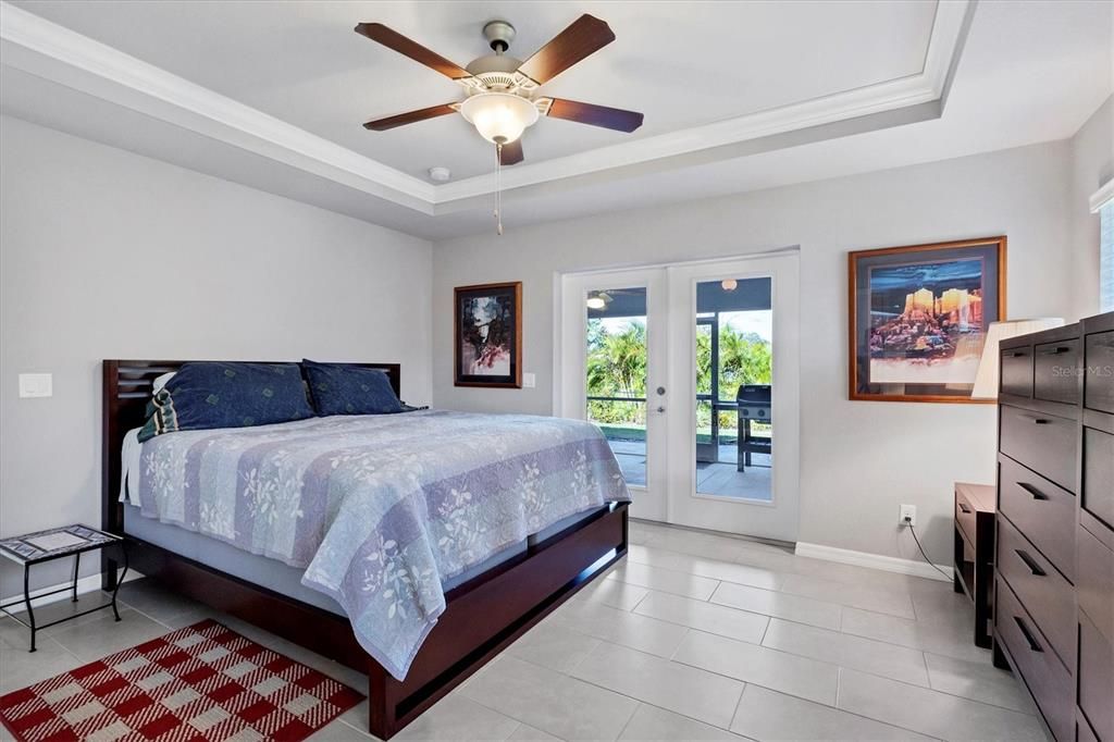 Primary Bedroom, French doors to porch