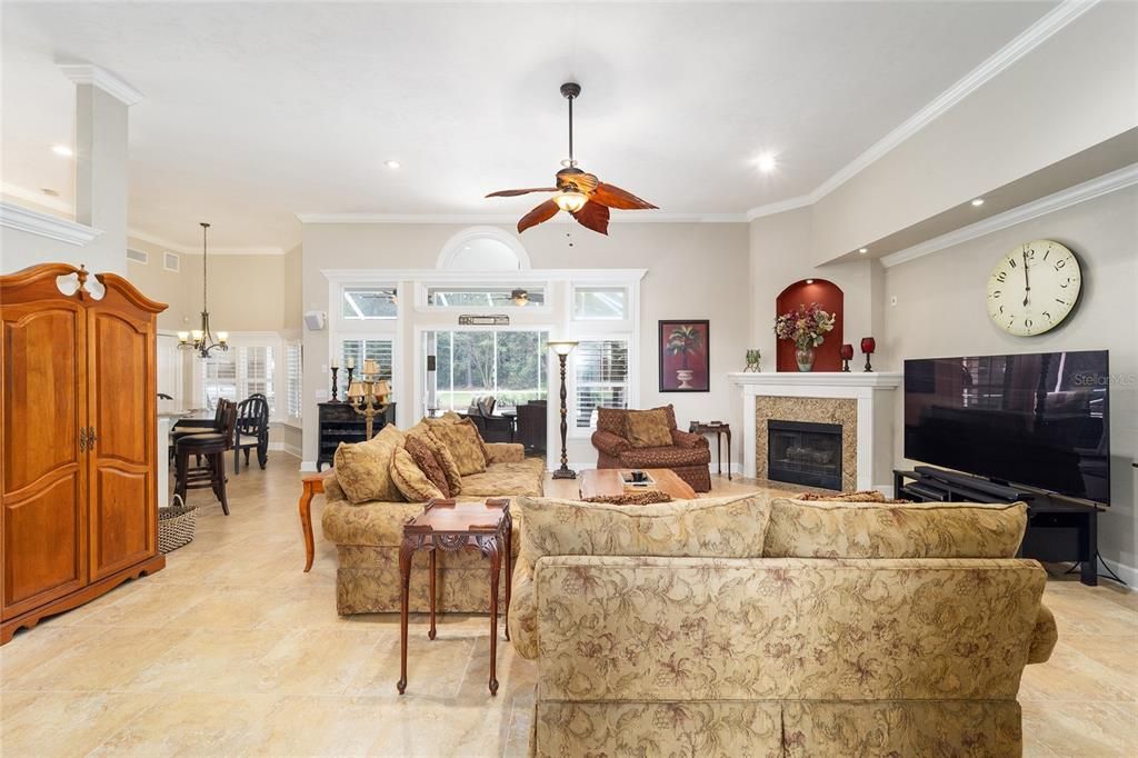 Living room with gas fireplace