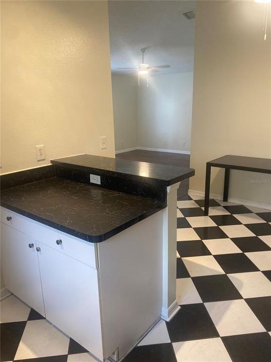 Kitchen island seats 2  barstools