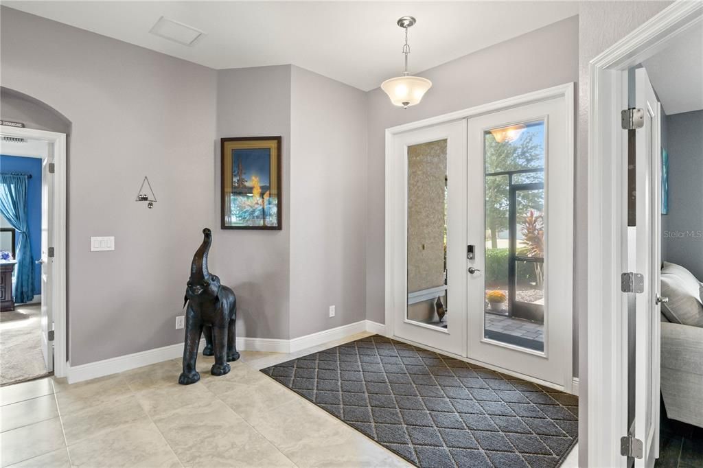 Foyer entrance with french doors