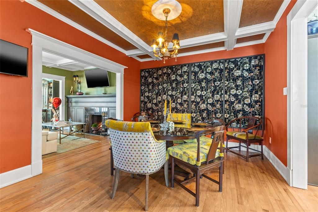 Formal dining room - Cork & gold leaf inset