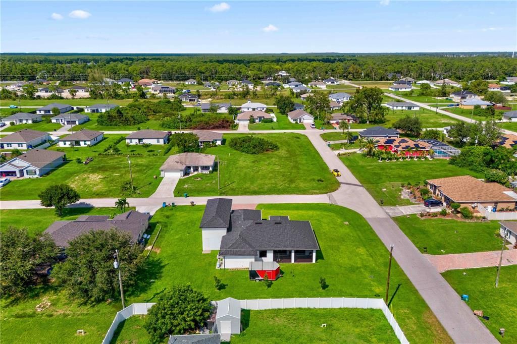 Birds eye view of property