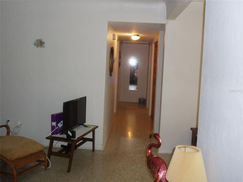 view of hallway leading to the 3 bedroom sleeping area