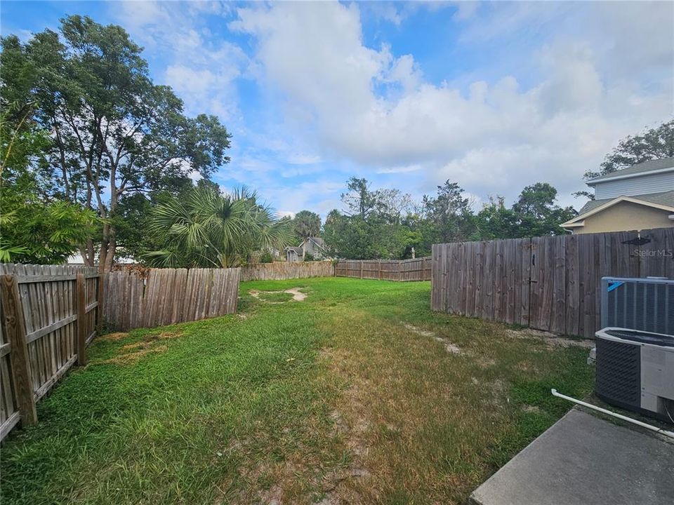 Shared fenced back yard