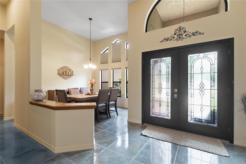 stained concrete  entryway