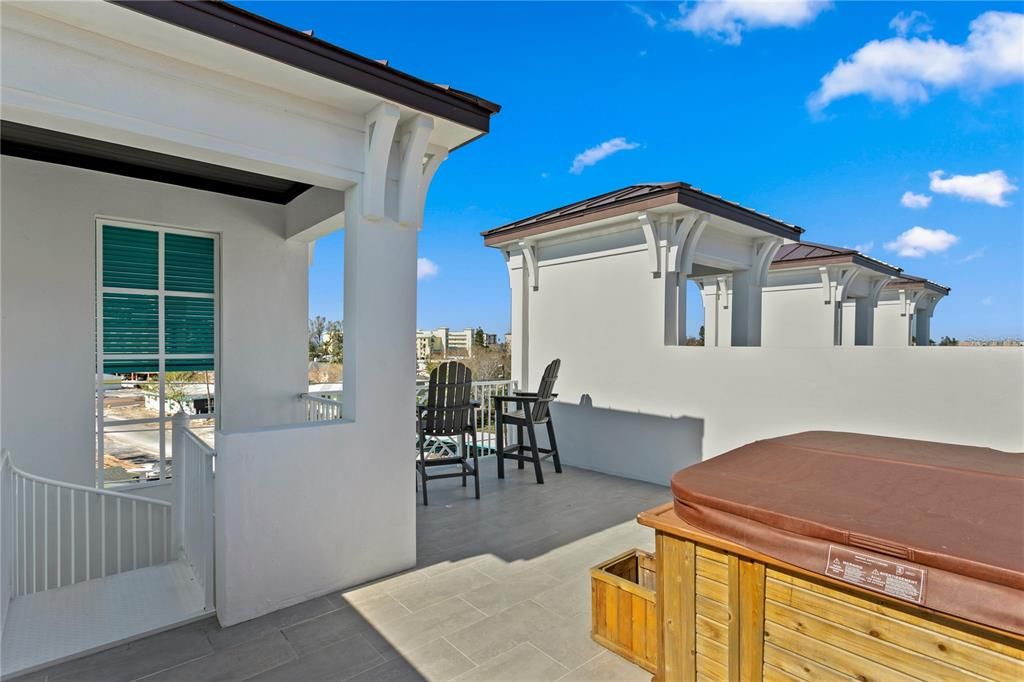 private rooftop terrace and hot tub spa