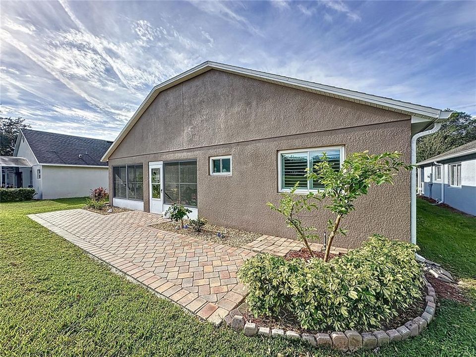 Paver brick patio in back