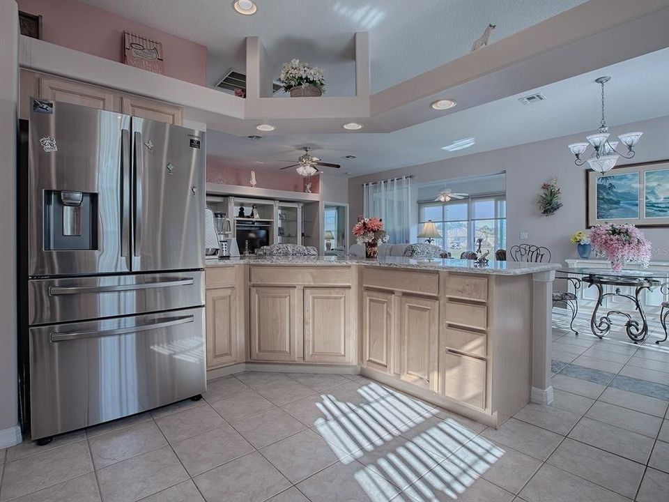 VIEW OVER THE BREAKFAST BAR INTO THE HEART OF THE HOME!