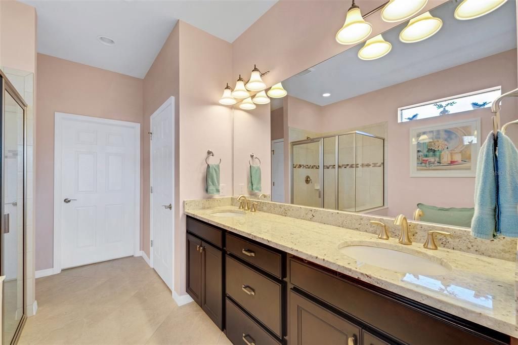 Primary Bathroom. Dual Vanities.  Walk in Shower.