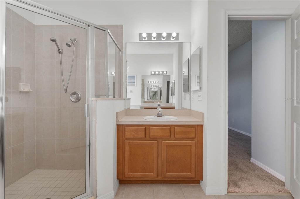 Primary Bathroom Showing Walk in Shower