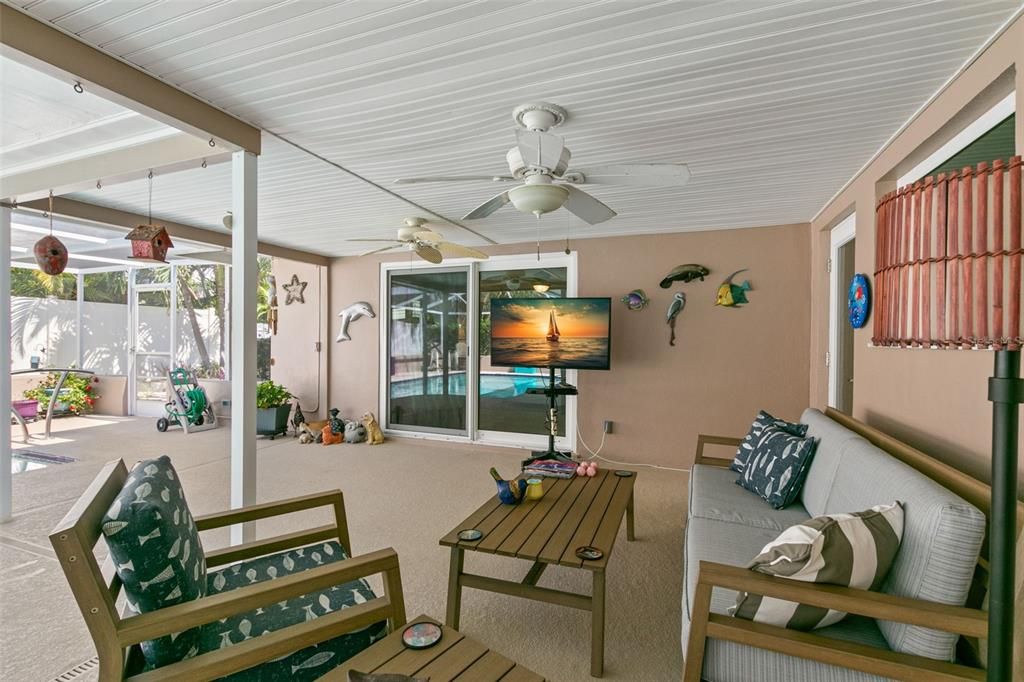 Covered Lanai for outdoor entertaining.