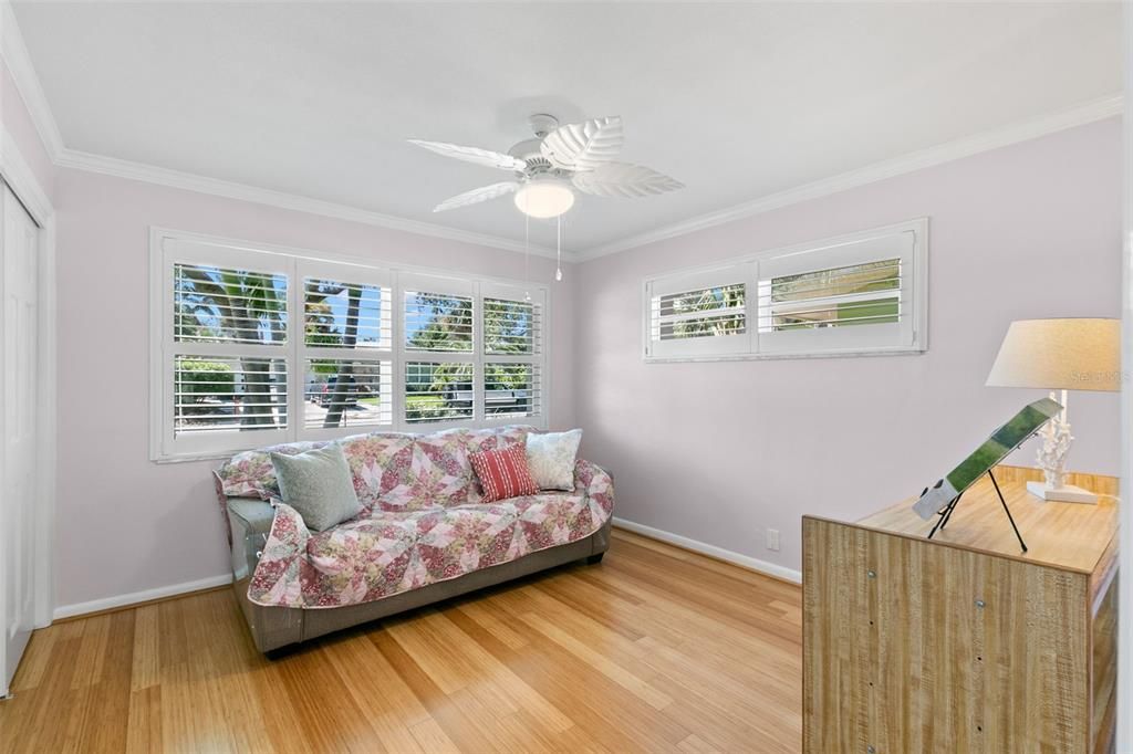 Third Bedroom with Plantation Shutters and Bamboo Floors