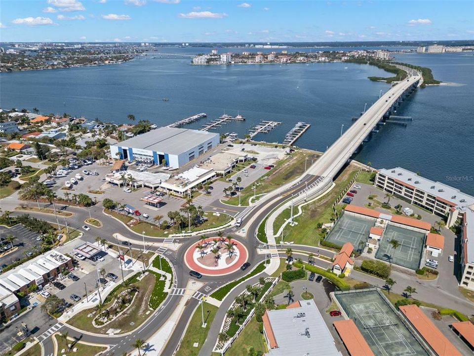 North to Isla Del Sol, St. Pete Beach to the left and the mainland St. Petersburg to the right.