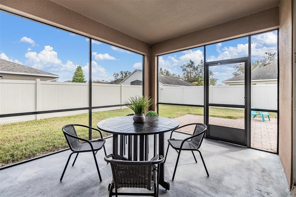 screened in back patio view