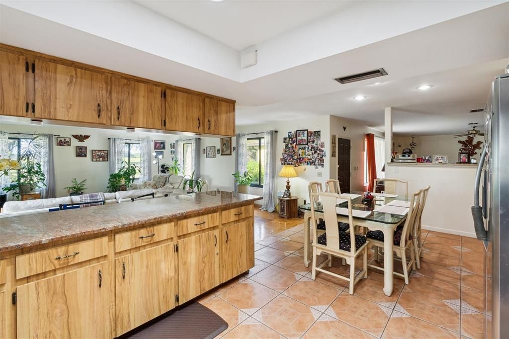 Kitchen overlooks the family room